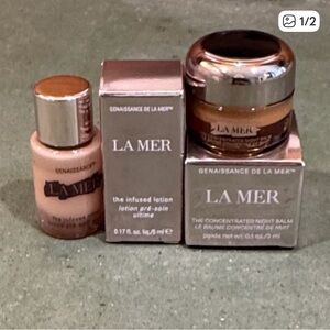 La Mer  Set - Cream and Silver lotion & night balm deluxe samples